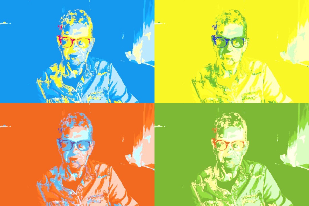 Computerized portrait of Miro, done in the style of Andy Warhol